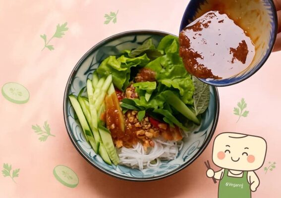 bún trộn chay ngon