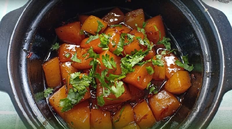 đu đủ kho chay
