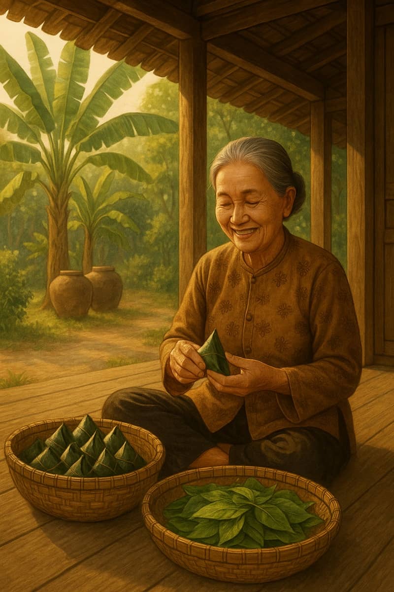 Ẩn sau món bánh ít lá gai là câu chuyện về một người mẹ ăn chay trọn đời 