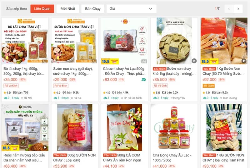kinh doanh thực phẩm chay online