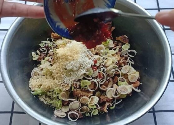 nấm xào sả ớt chay